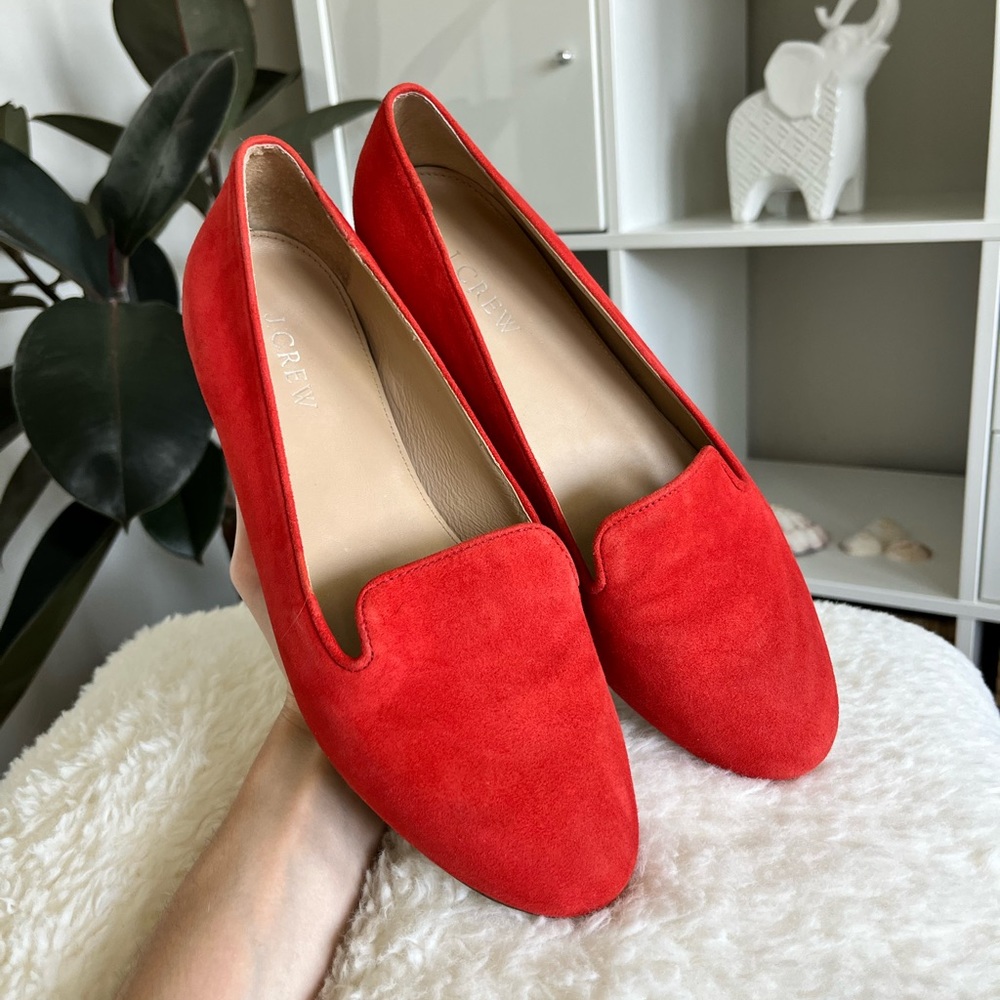 J. CREW CORAL FLATS WITH A SHORT HEEL